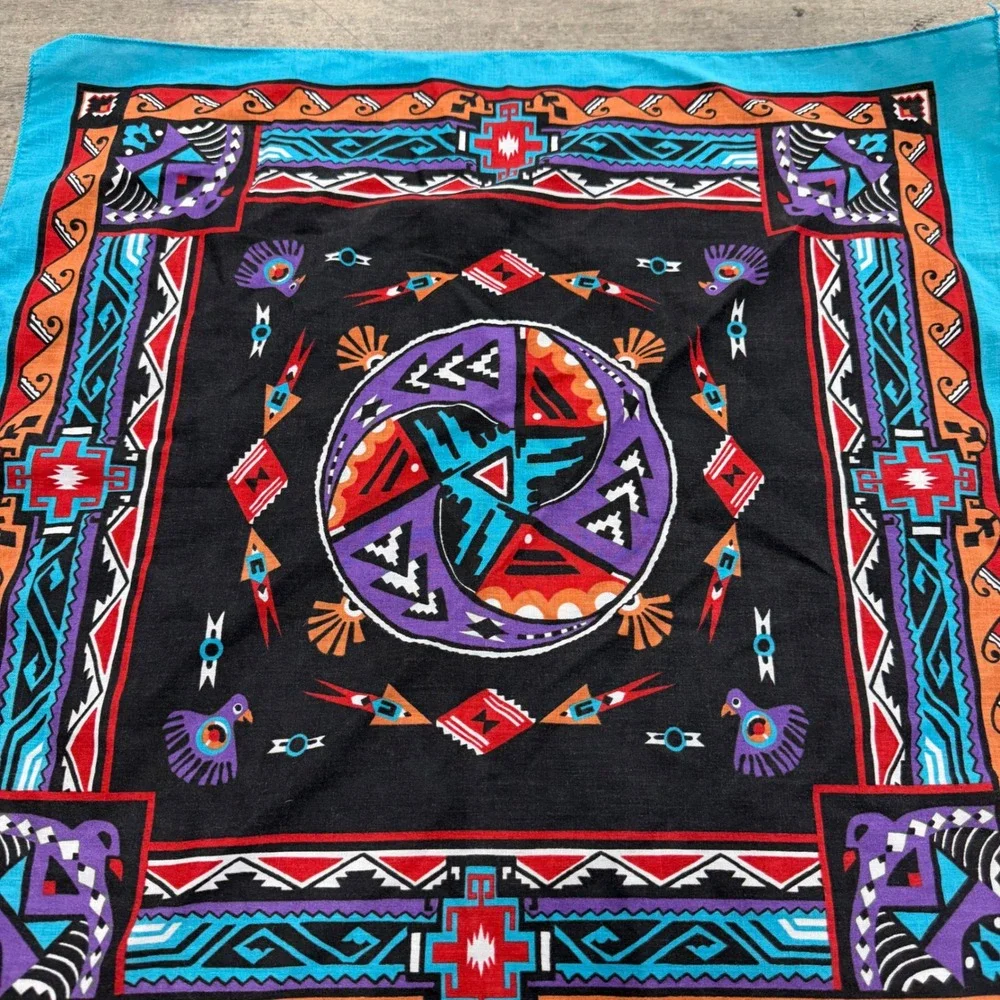 Wamcraft Bandana Unisex OS Turquoise Southwestern Native American Style Made USA